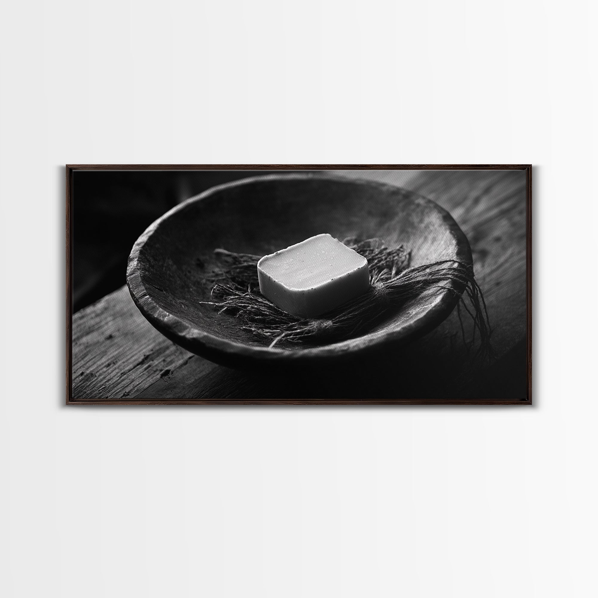 Rustic Soap Bowl, Farmhouse Kitchen Art, Homestead Decor, Simple Living Style, Canvas Print, Country Kitchen Wall Art, Autumn Accent